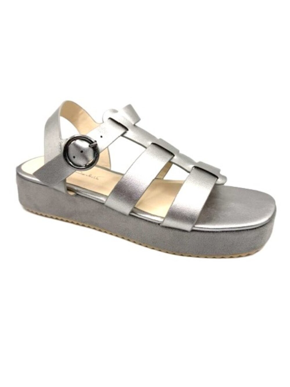 Gloria Vanderbilt Chadwick Silver Strappy Flatform Sandals 8.5
